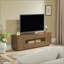 Meuble télé 59 po avec meuble télé moderne avec rangement ouvert, armoires et tiroirs, console de télévision incurvée pour salon et bureau-1607654842