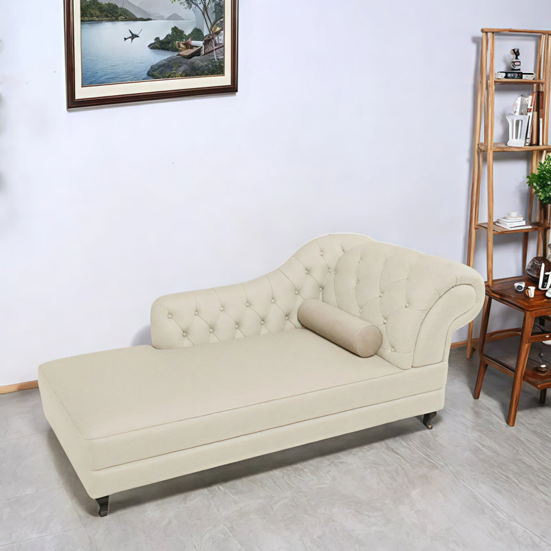 Méridienne moderne et élégante, Blanc cassé, Orienté à droite