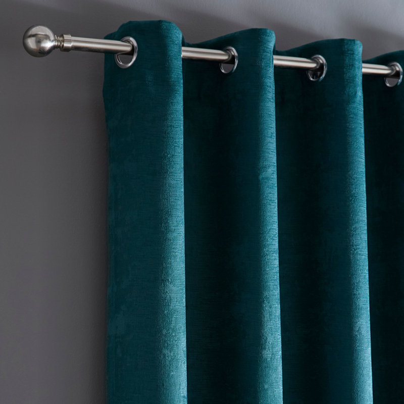 Strata Room Darkening Curtain, Forest Green, 2, Width 168 x Drop 229 cm