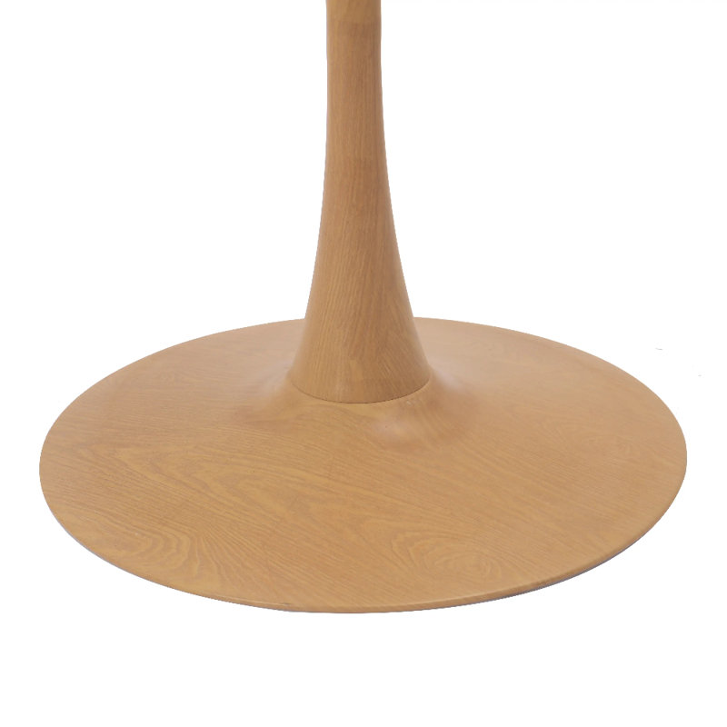 Hallett Round Dining Table With MDF Table Top And Steel Pedestal Base For Modern Kitchen And Dining Room, Black