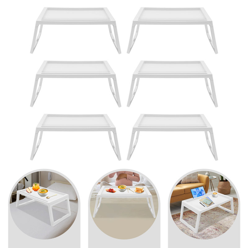 6pcs 21.5" Laptop Tray Foldable Lap Desk for Sofa Bed, White