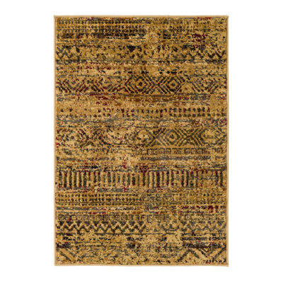 Tissu en polypropylène beige et noir Blakely