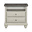 2 Nightstand In Modern Design With Open Shelf And Two-Tone Finish Classic Bedside Cabinet 2 Drawers Grey Dark Brown Top