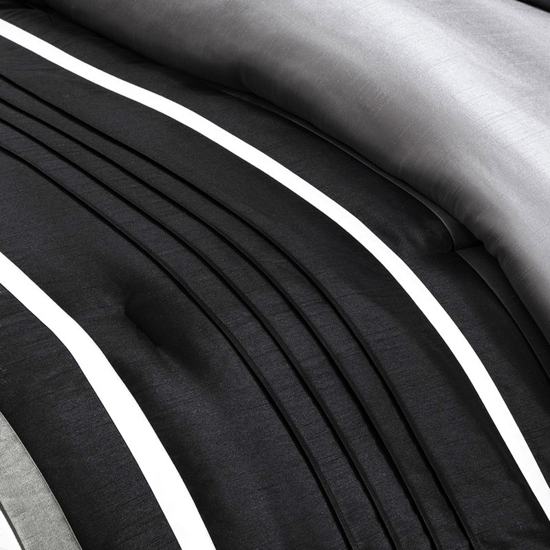 Édredon gris très grand - édredon 7 pièces et pièces, taies décoratives, coussins décoratifs, literie toute l'année avec fausse soie toutes saisons lavable à la machine