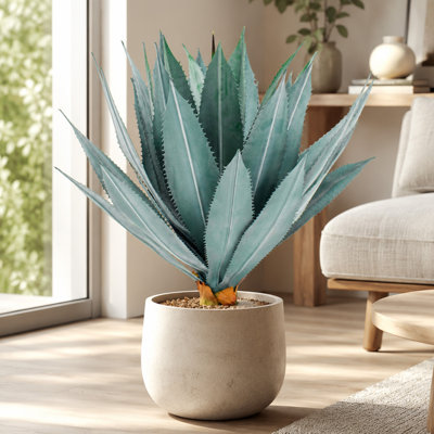 28in Artificial Agave Plant, Agave Plant Artificial, UV Protected Fake Agave Plant, Faux Agave Plant Outdoor for Home Outdoor Decor
