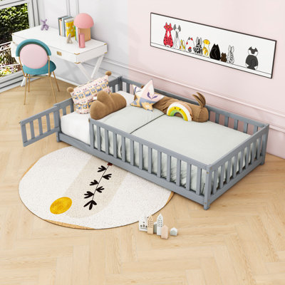 Floor Bed With Safety Guardrails by Harriet Bee