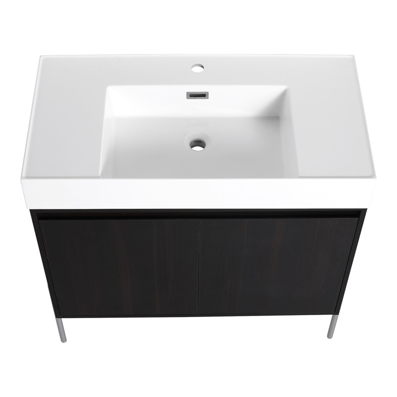 Meuble-lavabo sur pied 36 po avec lavabo en résine