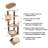  PETMAKER 6-Tier Carpeted Cat Tower, Beige