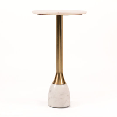 Modern Marble Top Drink Table with Pedestal