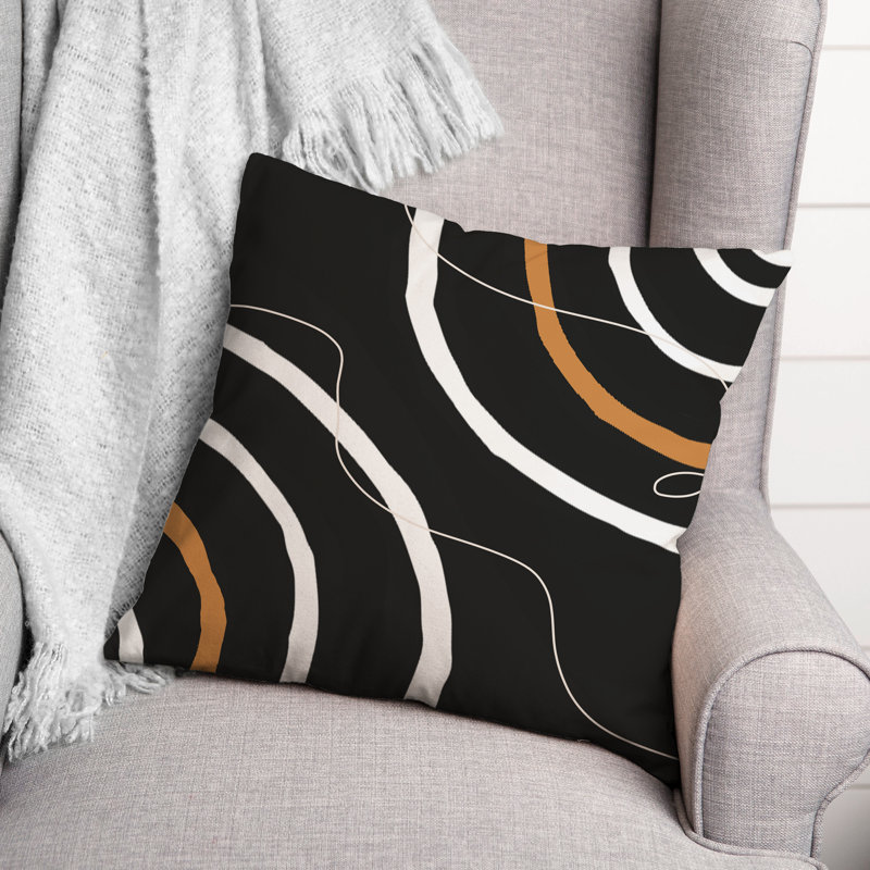  Lignes et housse de coussin carré sur fond