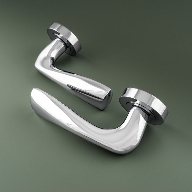 Sintra Latch Door handle Pack, Polished Chrome