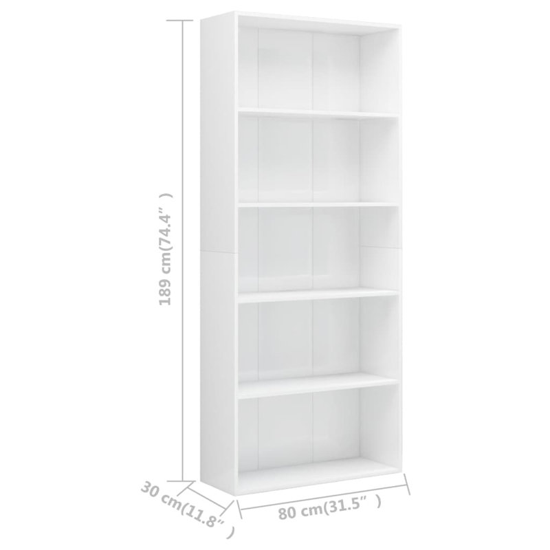 Carton à 5 niveaux Latitude Run® blanc ultrabrillant 31,5 po x 11,8 po, Blanc ultrabrillant