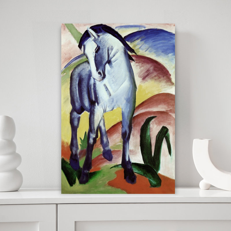Impression d'art mural cheval bleu contemporain classique, H 18 po x l 12 po