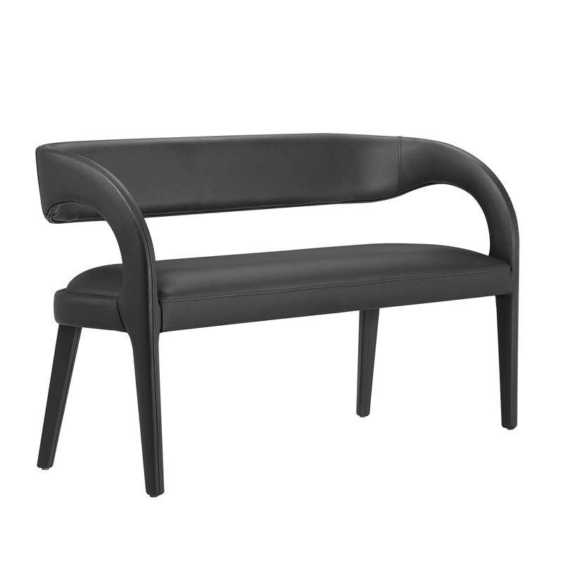 Modway Pinnacle Vegan Leather Accent Bench, Black