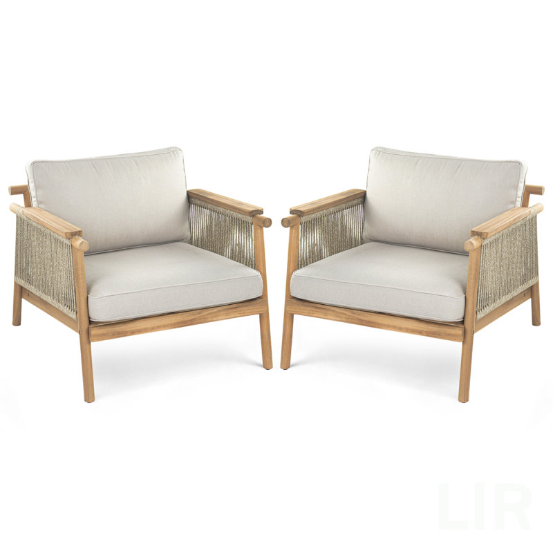 Fauteuil club d'extérieur Sumbawa, ensemble de 2, fauteuil
