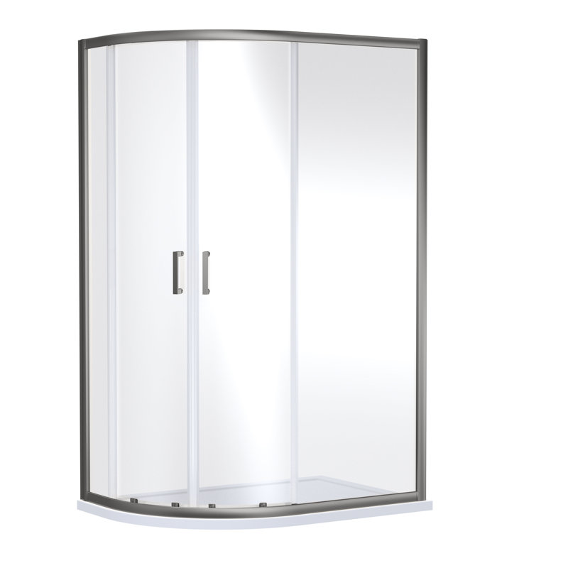 Bayswater 1200mm Brushed Pewter Framed Offset Shower Enclosure