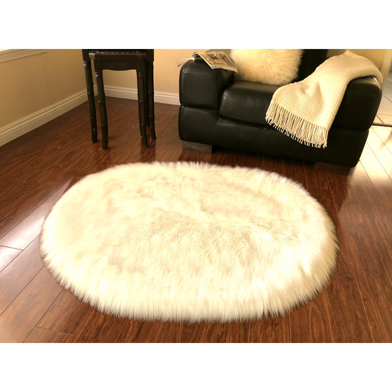 Tapis crème foncé luxueux Wieland, Ovale 3 pi x 5 pi