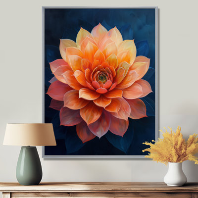 Orange Blue Vibrant Bloom Succulent - Succulent Wall Decor