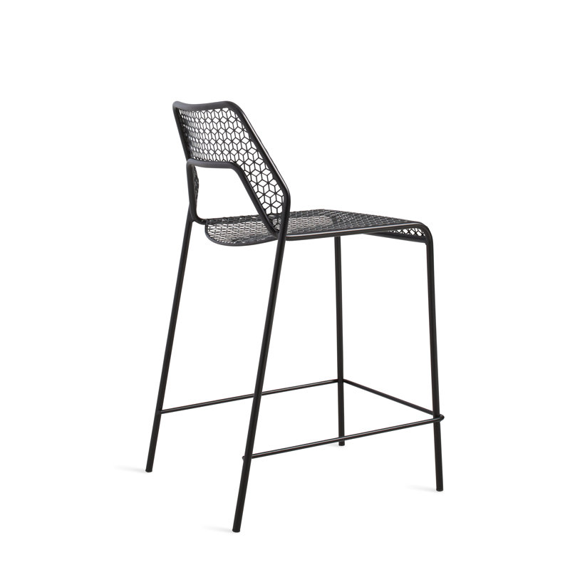 Hot Mesh Outdoor Bar Stool, Black, Counter Stool (24.4" Seat Height)