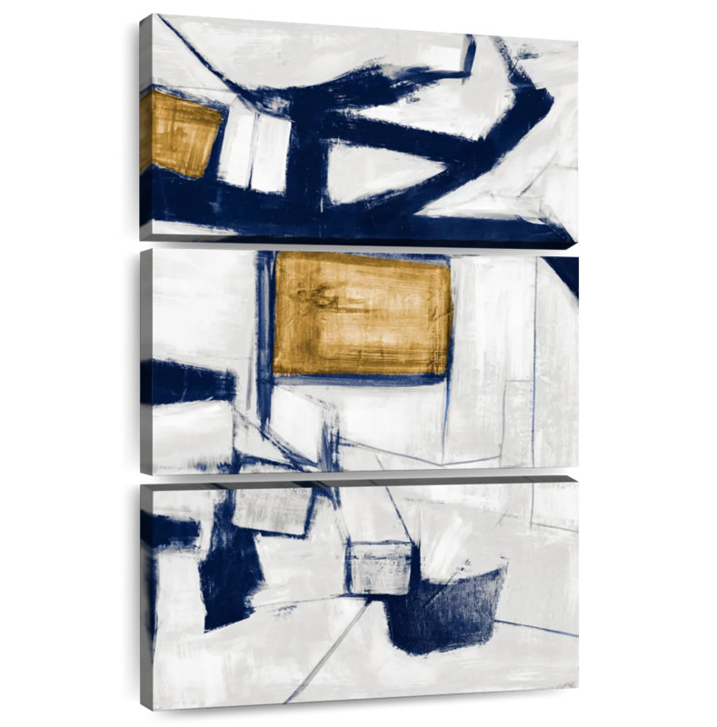 Avery Golden Blue Shatters I, 74" H x 48" W