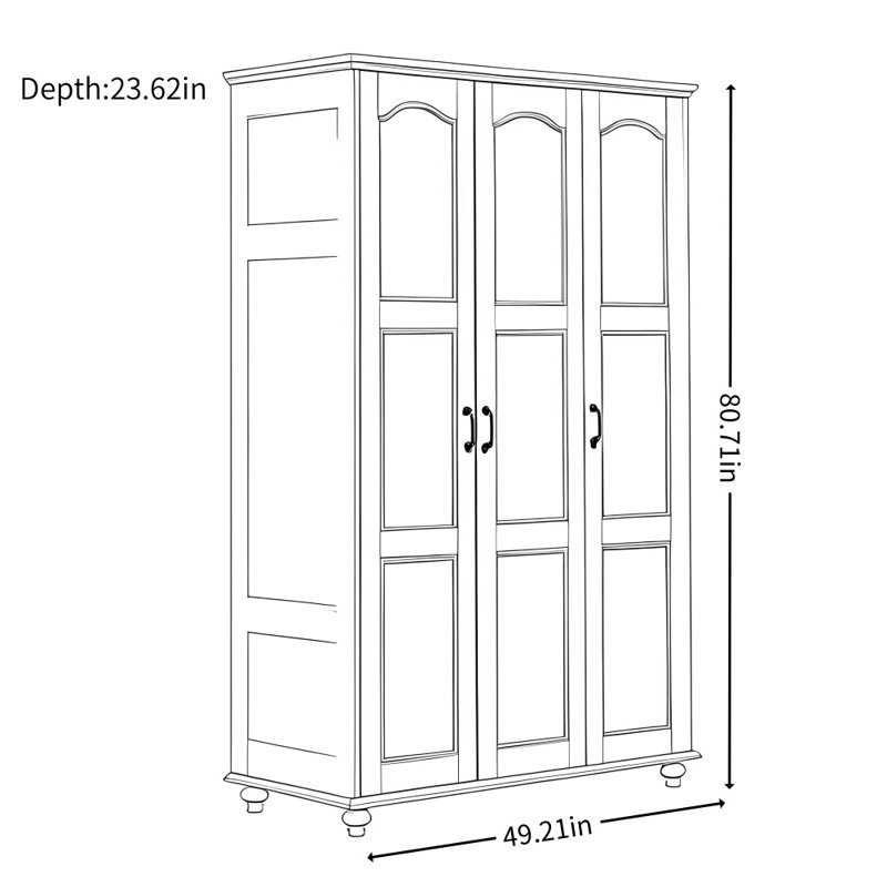 American-style Simple All-solid Wood Wardrobe
