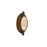  Mayfair 8"w Round Alabaster Plate Led Wall Sconce In Aged Brass