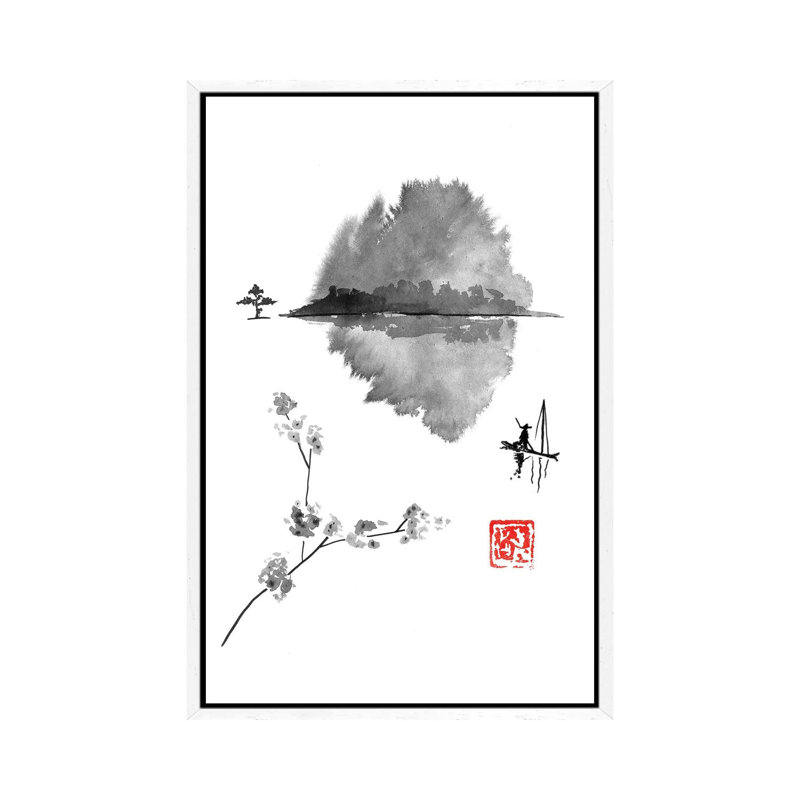 Fisherman by Péchane - Painting on Canvas, White Framed, 66.04 cm H x 45.72 cm W