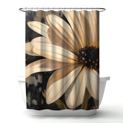 Floral – Polyester Shower Curtain, Dye Sublimation Print, 71" W × 74" L