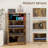 Media Cabinet, 4-Tier Stereo Cabinet, Modern Audio Video Media Stand With Adjustable Shelves, Tempered Glass Doors, And Cable Management, Rustic Brown