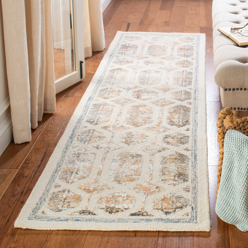 Rainey 600 Hand Tufted Wool/Viscose Geometric Rug in Gray, Runner 2'3" x 9'