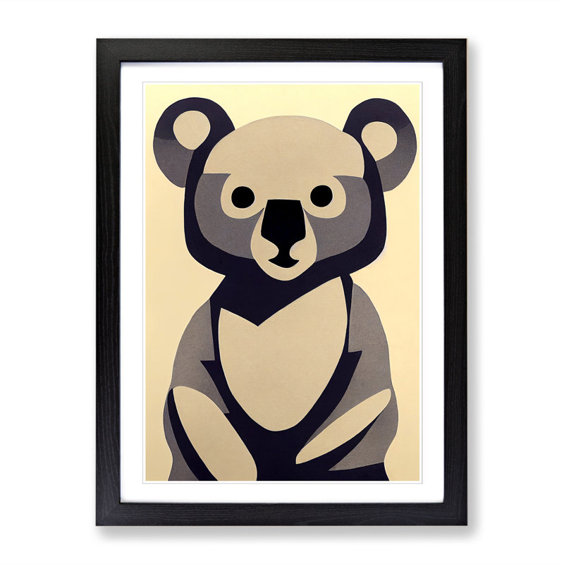 FRM-V0523-19X Koala Bear Vol.1 - Single Picture Frame Print, Black Framed, 64cm H x 46cm W x 2cm D