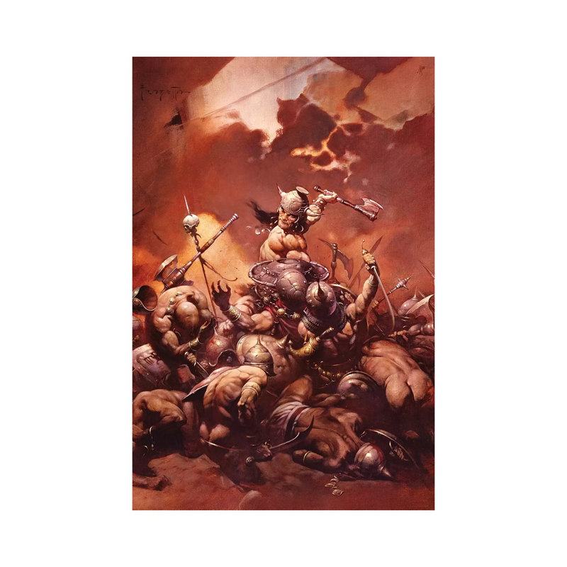 Destroyer par Frank Frazetta - impression sur toile tendue, H 12 po x l 8 po x P 0,75 po