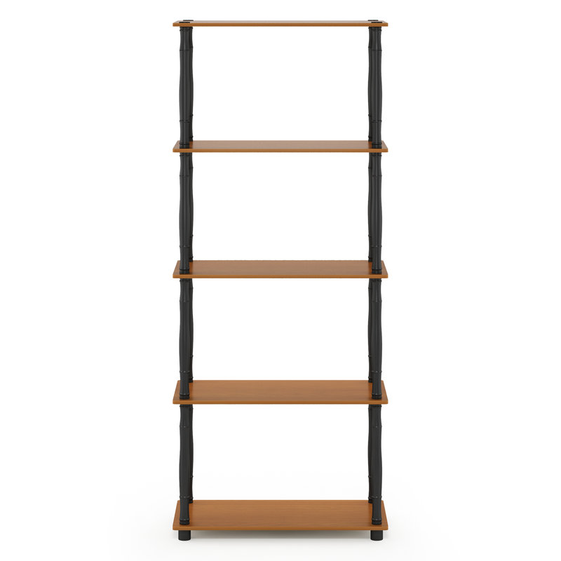 Maxine 59.9cm W Manufactured Wood Shelving Unit, Light Cherry/Black