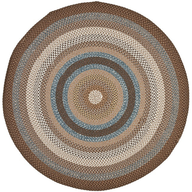 Striped Hand Woven Indoor / Outdoor Area Rug, Round 91 X 91cm