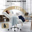 L 30 po x P 30 po x H 46 po - Chaise de bureau - Blanc - Polyester - 1 pièce - Réglable