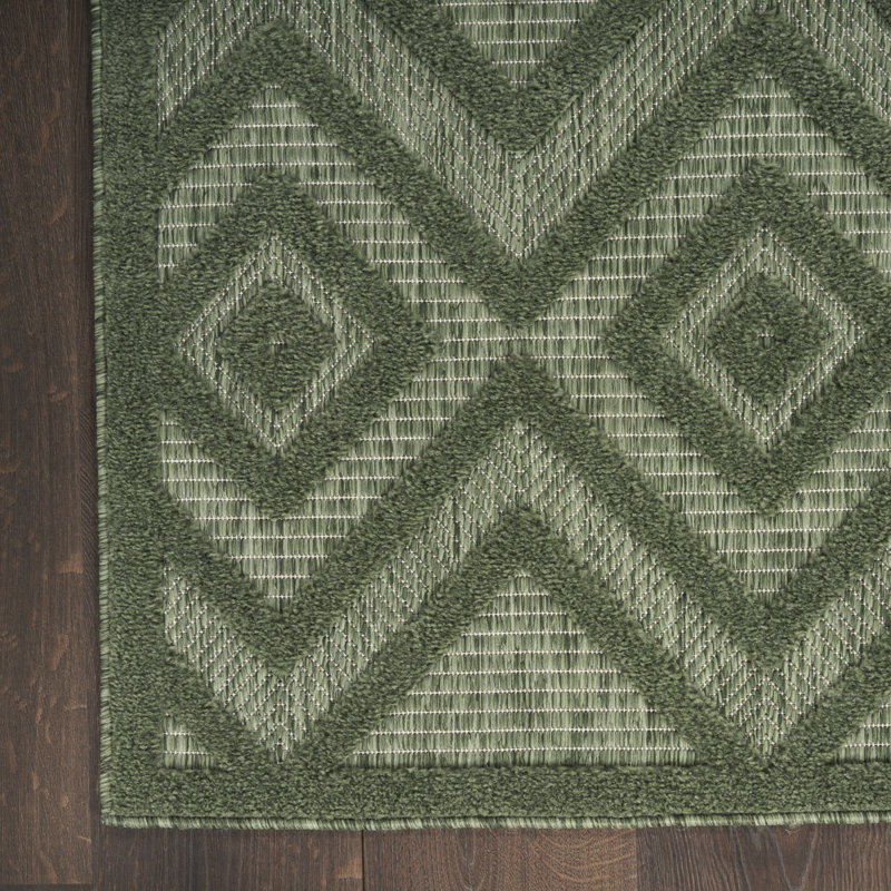 Tapis intérieur / extérieur à motif géométrique Konstantia, Tapis de couloir 2 pi x 6 pi