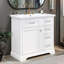 Ensemble de meuble-lavabo avec lavabo en céramique et plusieurs options de rangement pour la salle de bain-655462099