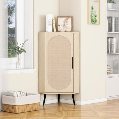 Étagère d'angle avec porte autoportante - 40,02 po de hauteur, base en métal, armoire stable avec capacité de charge de 88 lb pour la chambre à coucher, capacité d'absorption de l'espace