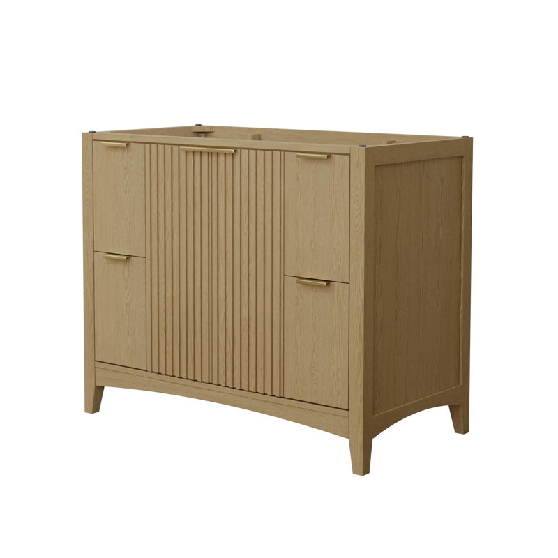 Palmilla 41.25" Freestanding Single Bathroom Vanity Base Only, Brushed Gold, Beige
