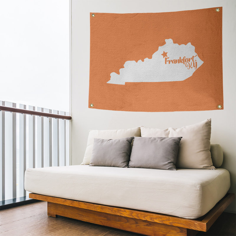 Tapisserie murale frankfort kentucky, H 26 po x l 36 po, Orange