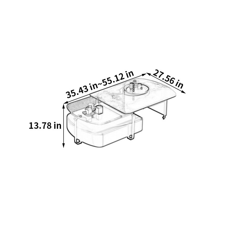 Table basse rotative télescopique moderne et luxueuse
