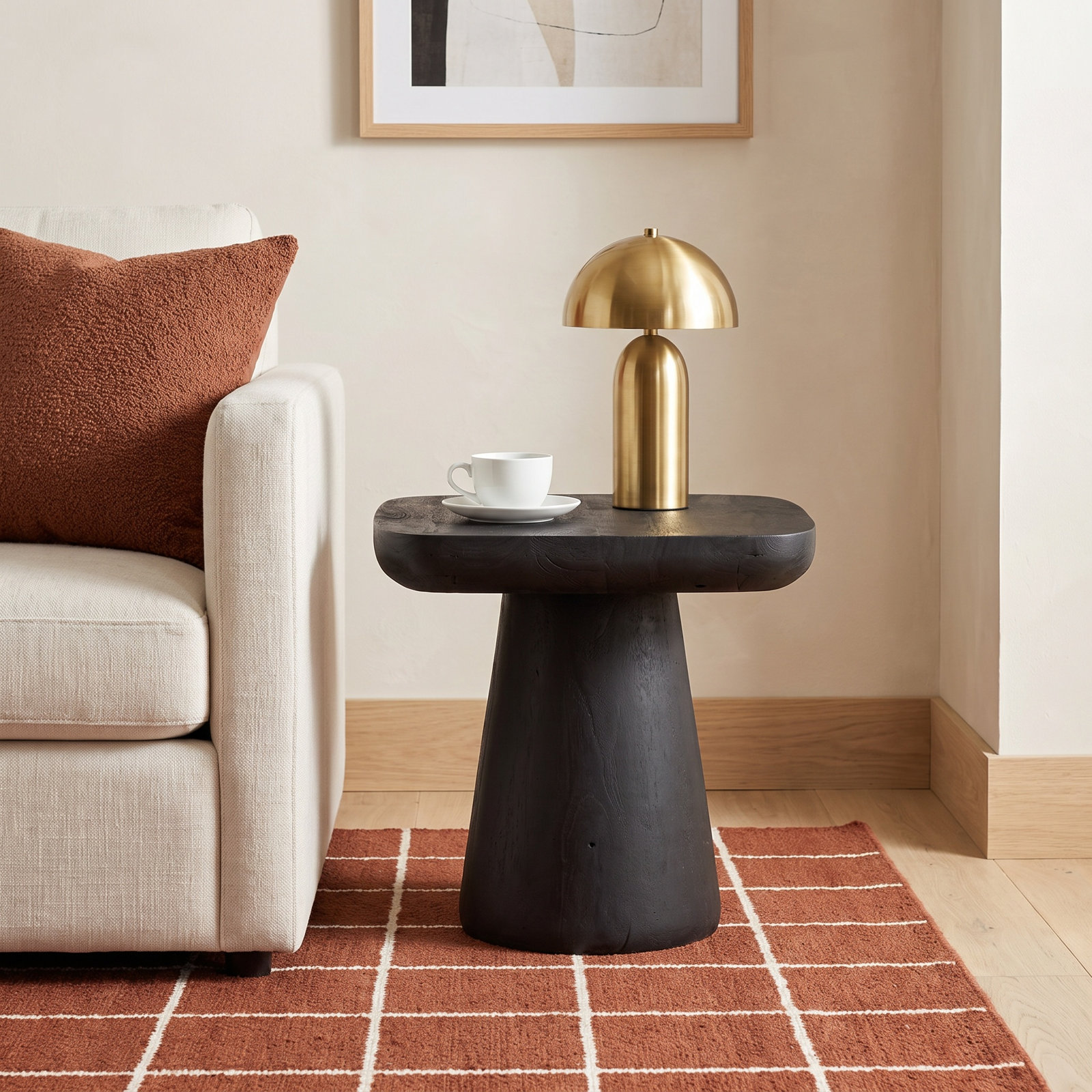 Gerdie Solid Wood End Table, Black