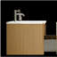 Lavabo de salle de bain en chêne naturel rayé de 30 pouces, avec cuve en céramique blanche, lavabo flottant suspendu pour salle de bain moderne, cuve blanche intégrée sans trou de bonde, pré-assemblé-2041902875-2041902869