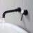 Minimalist Wall Mount Bathroom Faucet, Single Handle Vanity Sink Faucet with Curved Spout-50896149