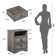 Ensemble de commode 3 pièces Lark Manor ™ - commode double 6 tiroirs et 2 tables de chevet 2 tiroirs, gris délavé