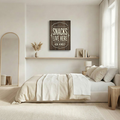 Ensemble de 1 tableau sur toile « Snacks Live Here Ask Kindly »
