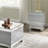 Hymir Glam Square End Table with Mirrored Glass Top in Faux Round Crystals