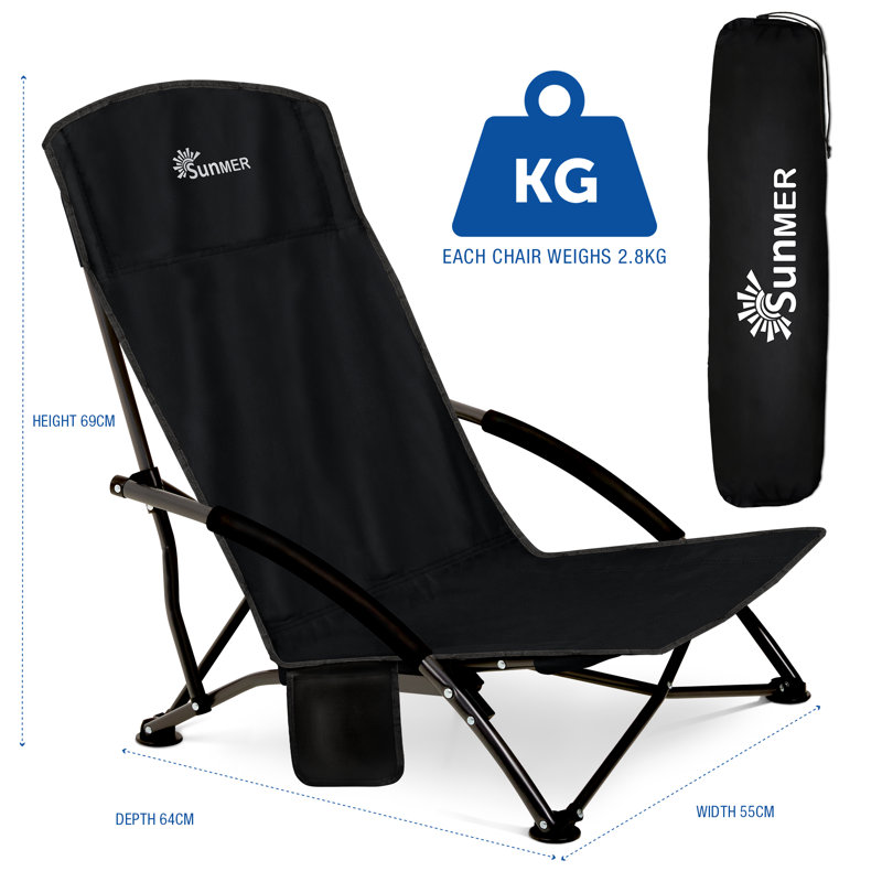 Annabal Folding Beach Chairs, Black
