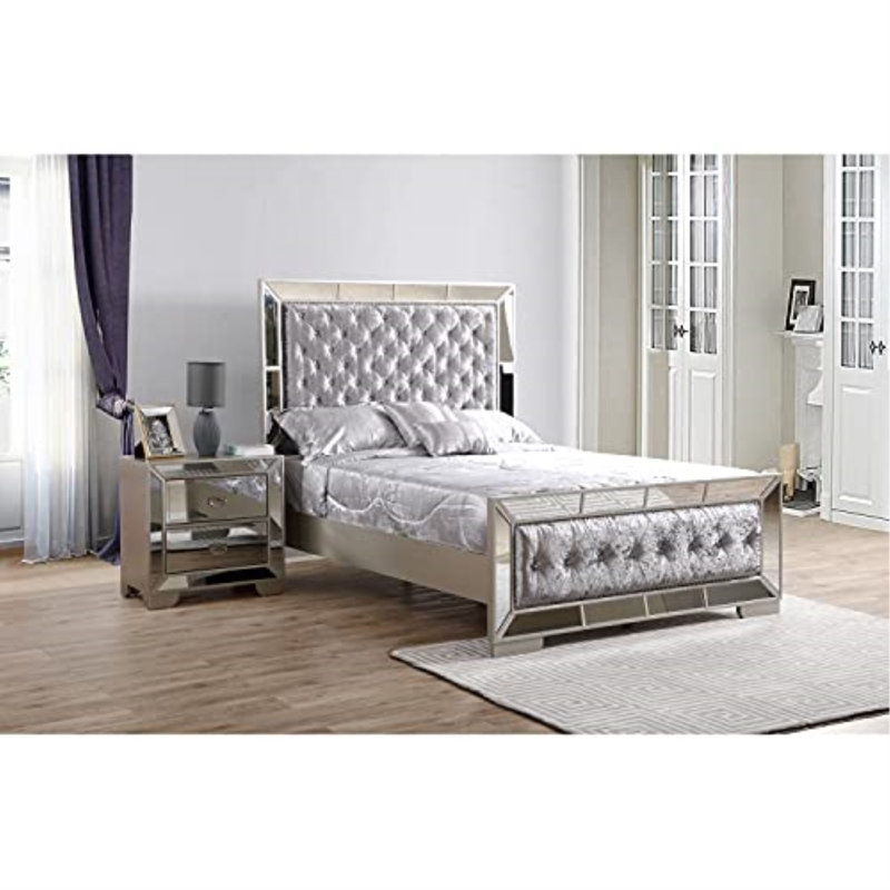 Bristol Standard Bed, Silver/Champagne, Queen