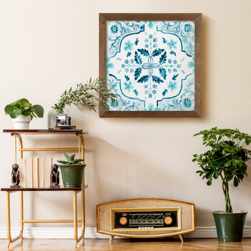"Gamla Stan Tile I", reproduction d’art sur toile, H 35,5 po x l 35,5 po x P 1,5 po, Érable encadré